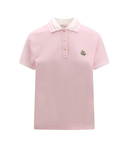 Pink moncler polo mens sale