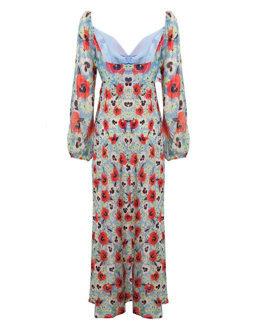 RIXO London Woman's Gio Floral Silk Long Dress | Lyst Canada