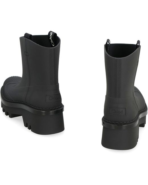 Chloé Black Raina Rubber Rain Boots
