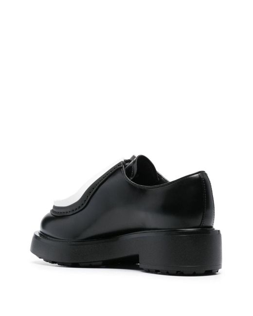 Prada Black Contrasting-trim Leather Shoes