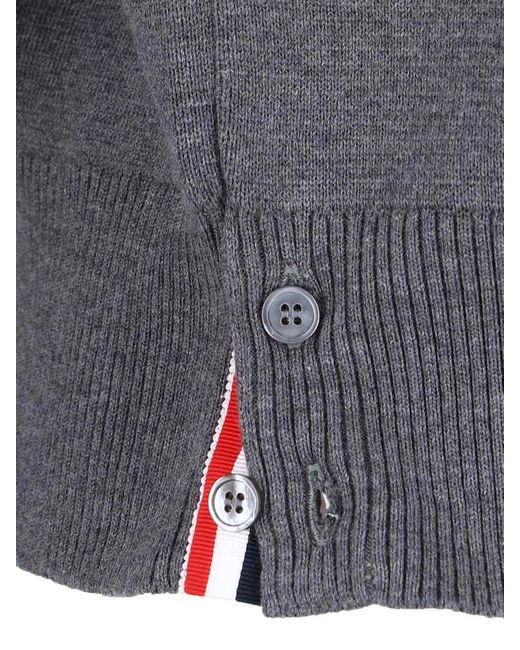 Thom Browne Gray Cotton Crew-Neck Sweater for men