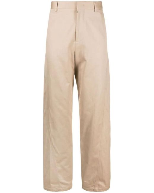 Lanvin Natural Twisted Cotton Chino Trousers for men