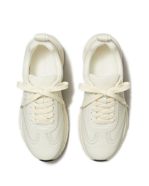 Tory Burch White Good Luck Leather Sneakers