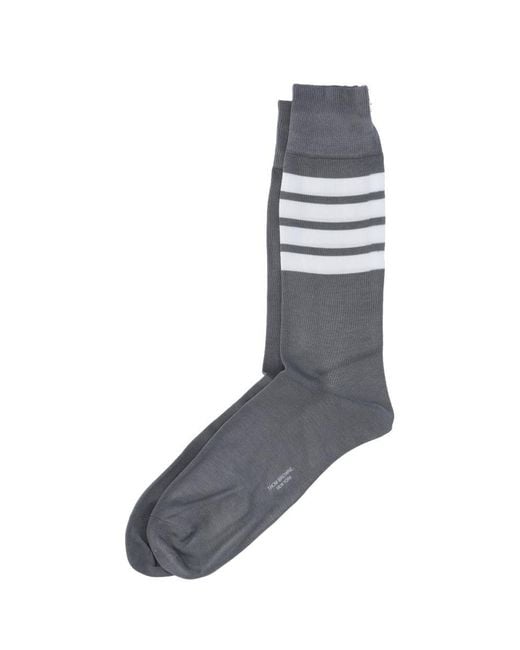 Thom Browne Gray 4-Bar Socks for men