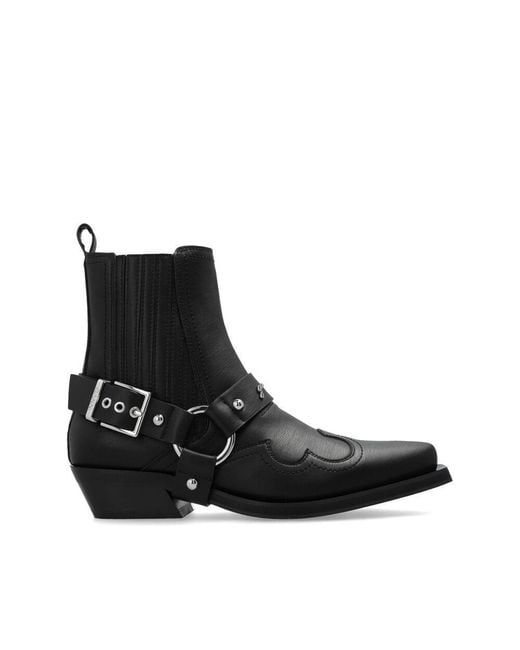 Ganni Black Western Fitted Chelsea Boots Women