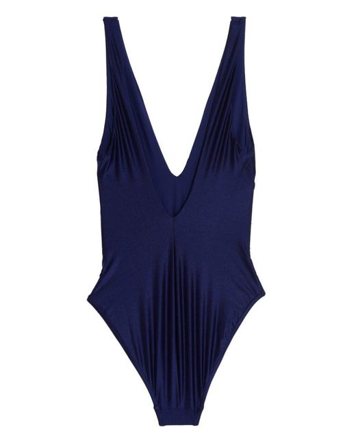 Zimmermann Blue One-Piece Swimsuit Tiggy Plunge Circle Link