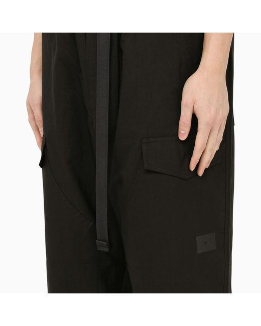 Y-3 Adidas Y 3 Black Wide Cargo Trousers for Men | Lyst