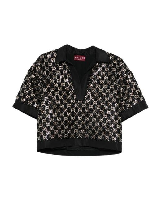 Gucci Black Viscose Top