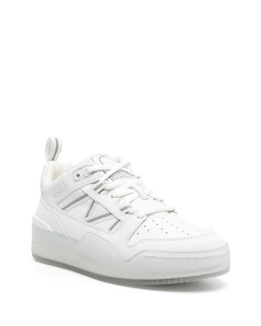 Moncler White Pivot Low-top Leather Sneakers