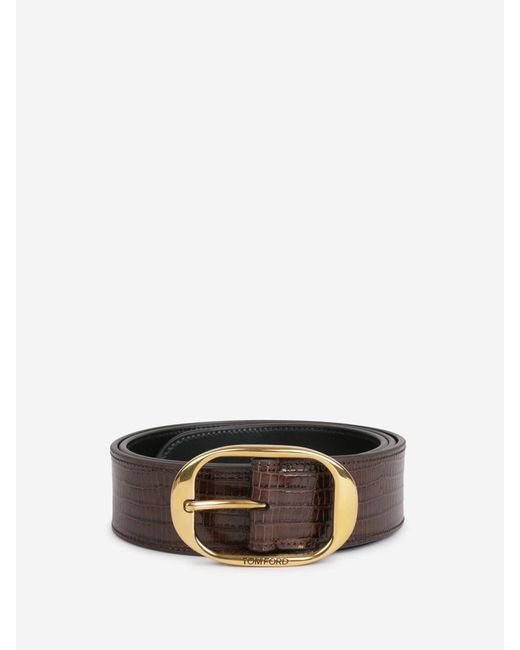 Tom Ford Black And White Leather Regular Belt main image 0