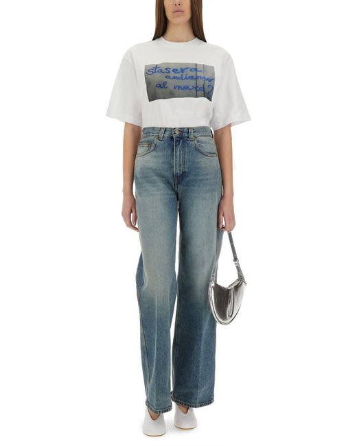 MSGM Gray Tonight We Go To The Beach Tshirt
