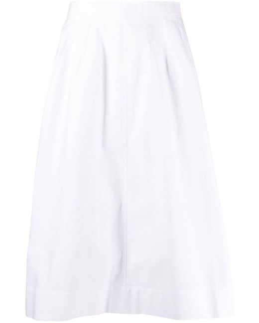 Chloé White A-Line Midi Skirt