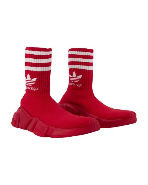 Balenciaga Red Speed Lt Adidas Sneakers
