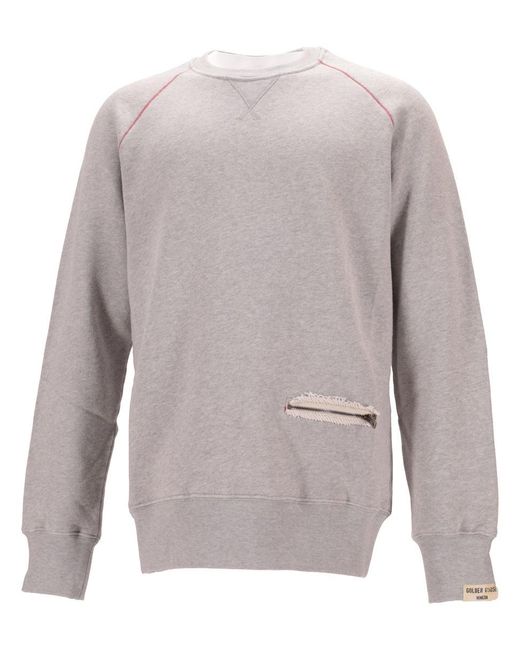 Golden Goose Deluxe Brand Gray Sweatshirt With Pocket for men