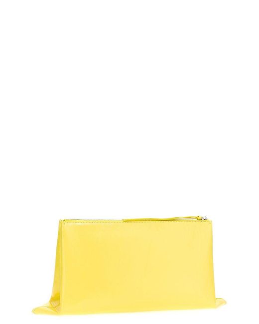 Jil Sander Yellow Leather Clutch