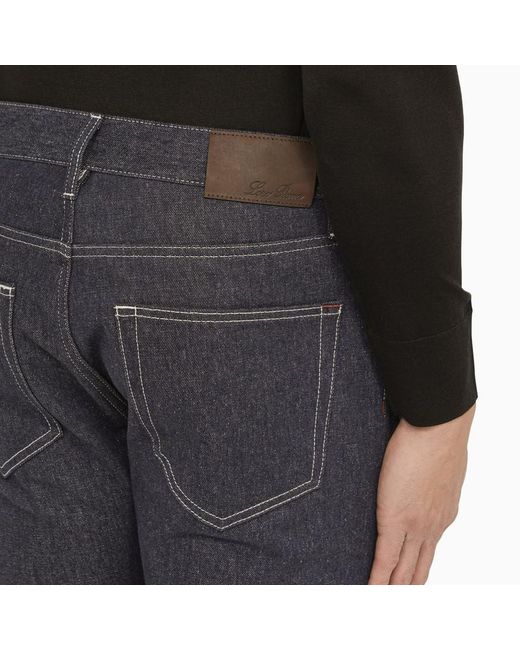 Loro Piana Gray Surge Blue Regular Denim Jeans for men