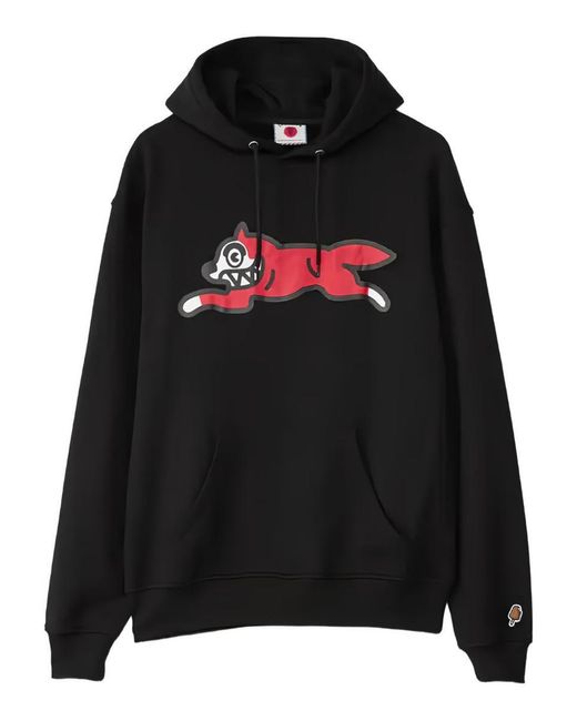 ICECREAM Black Running Dog Cotton Hoodie for men