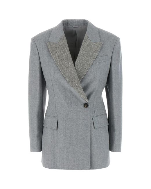 Brunello Cucinelli Gray Wool Blazer