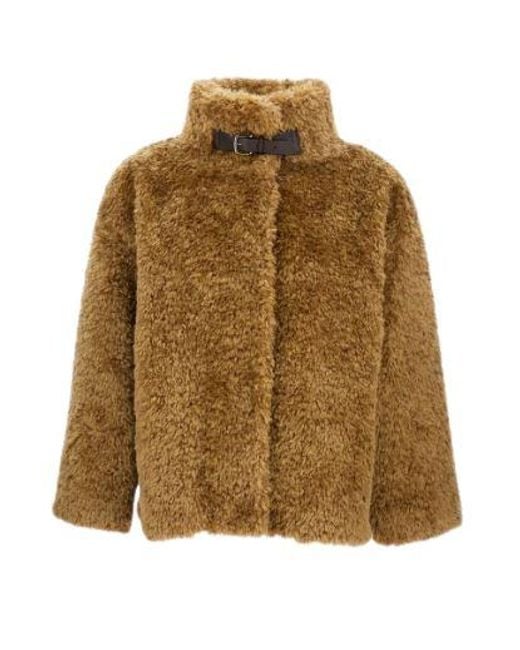 Herno Brown Eco-Fur Coat