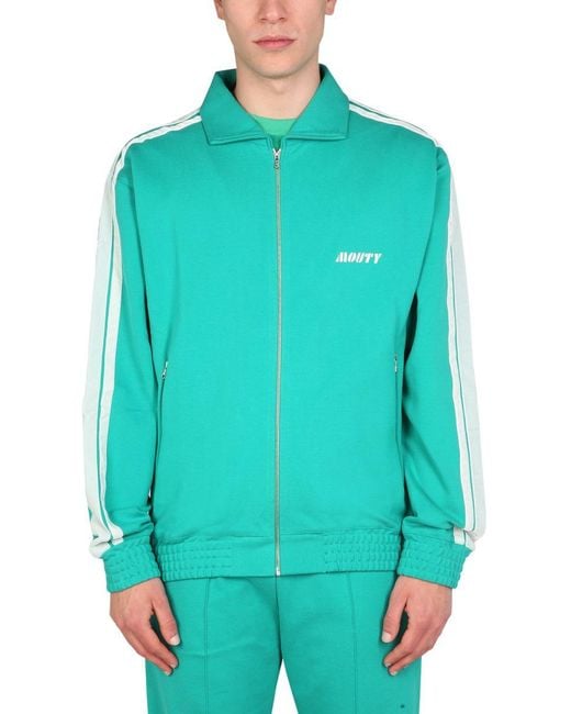 MOUTY Blue Logo Embroidery Sweatshirt for men