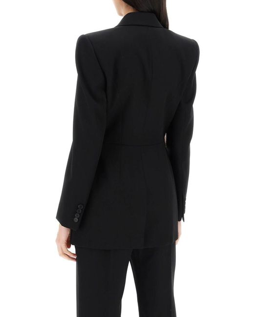 Alexander McQueen Black Fitted Jacket With Bustier Details