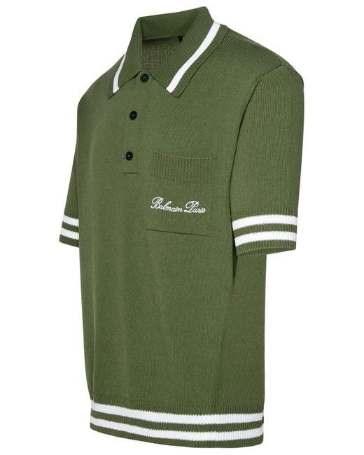 Balmain Green Polo Shirt for men
