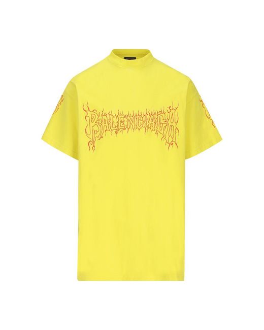 Balenciaga Yellow T-shirt And Polo for men