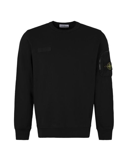 Stone Island Black Cotton Crew-Neck Sweatshirt for men