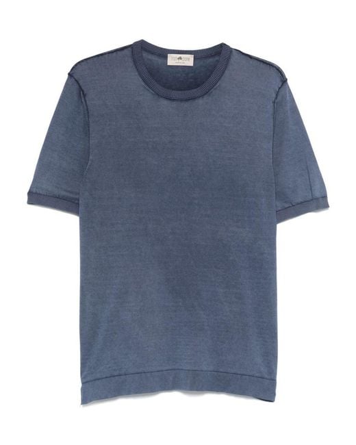 Irish Crone Blue Cotton T-Shirt for men
