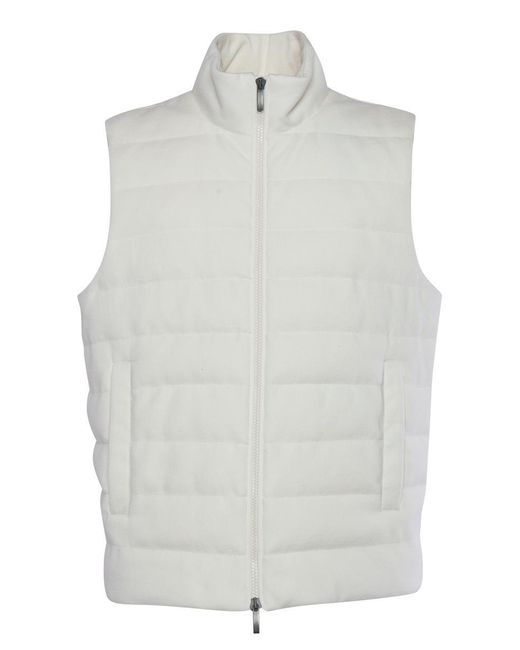 Peserico White Cream Padded Vest for men