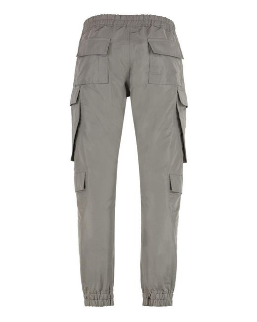 Rick Owens Gray Nylon Cargo Pants for men