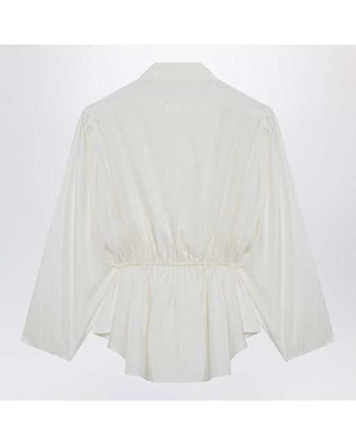 Chloé White Ivory Silk-Blend Blouse