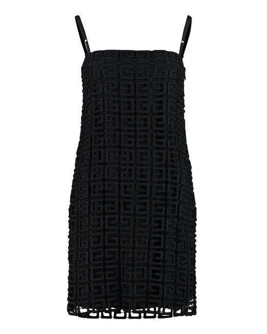 Givenchy Black 4G Openwork-Knit Dress