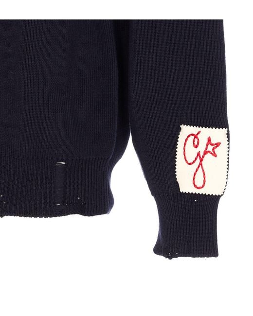 Golden Goose Deluxe Brand Blue Sweaters for men