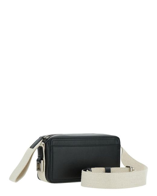 Jacquemus 'le Cuerda Horizontal' Black Shoulder Bag With Logo In Relief In Smooth Leather Man for men