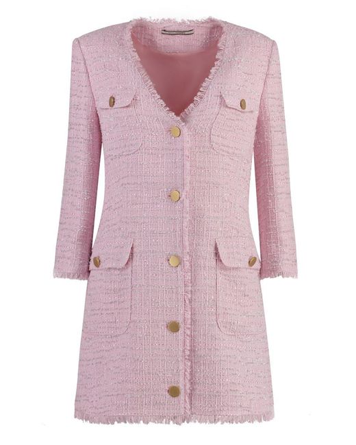 Tagliatore Pink Doreen Blend Cotton Dress