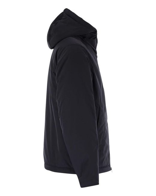 Stone Island Blue Padded Jacket With Hood And Drip-Proof for men