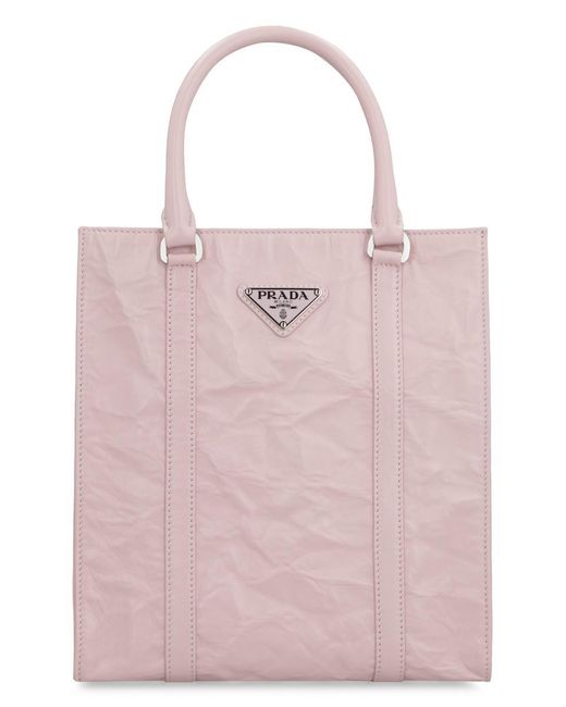 Prada Pink Smooth Leather Tote Bag