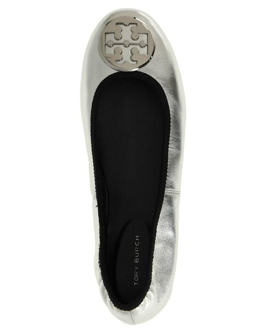 Tory Burch White 'Reva Travel' Ballet Flats