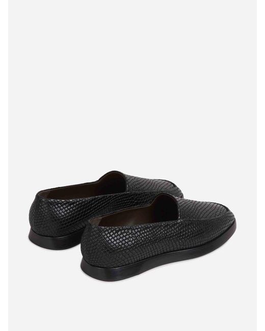 Fear Of God Black Moccasins Snakeskin Embossed for men
