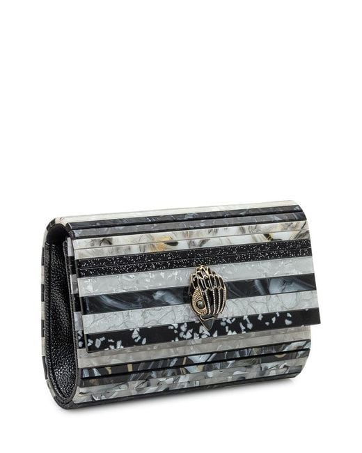 Kurt Geiger Gray Kurt Geiger Kensington Striped Clutch Bag