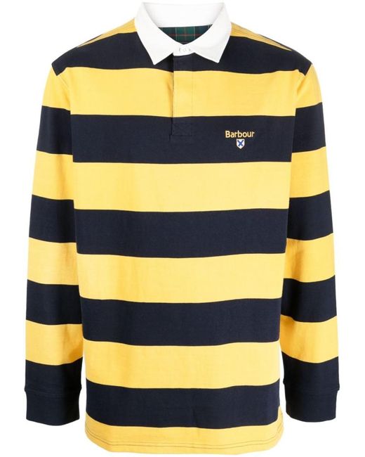 Barbour Hollywell Stripe Rugby Long Sleeve Polo Shirt in Blue for Men ...