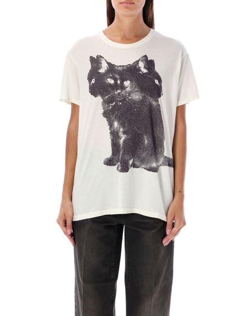 R13 White Three-headed Cat Boy T-shirt