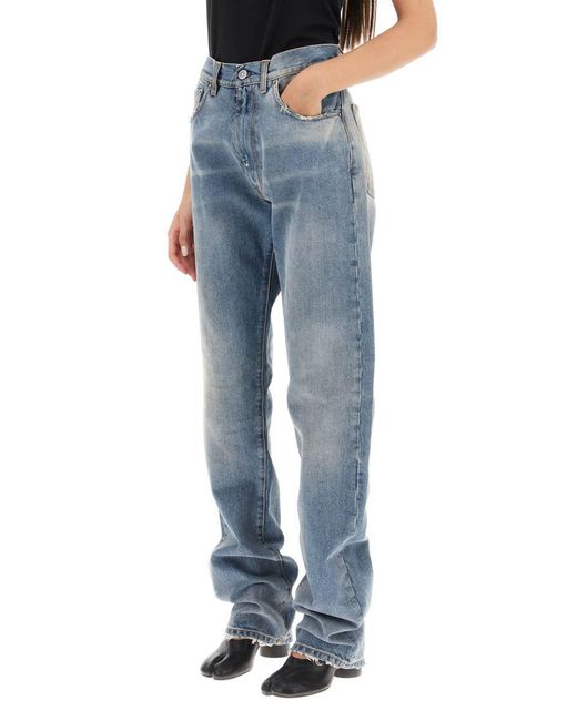 Maison Margiela Blue Loose Jeans With Straight Cut