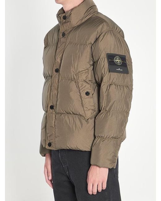 Stone Island Brown Crinkle Reps Ny Puffer Jacket for men