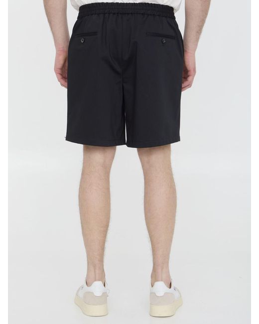 AMI Blue Cotton Bermuda Shorts for men