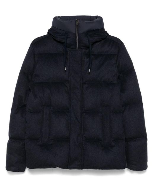 Herno Blue Brushed Puffer Jacket for men