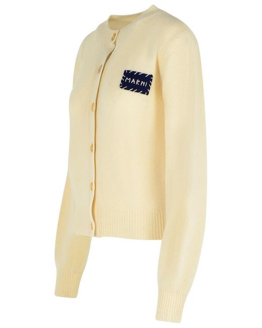 Marni Natural Ivory Cashmere Cardigan