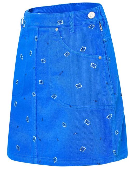 KENZO Blue Cotton Mini Skirt