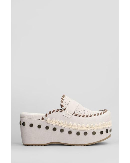 Mou Gray Clog Leather Slipper-mule